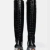 Die hohen Tourni-Stiefel Breite kniehohe Stiefel