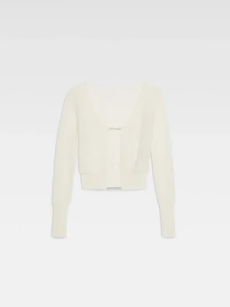 Die Jacquemus-Strickjacke Strickjacke mit flauschigem Charm-Logo