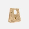 Die kleine quadratische Tasche Spiaggia Kleine quadratische Tasche aus Raffia