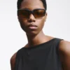 Die Marino-Sonnenbrille Matte rechteckige Sonnenbrille