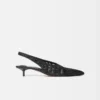 Die niedrigen Cubisto Banane Gewebte Banane-Slingbacks