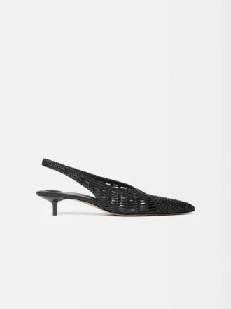 Die niedrigen Cubisto Banane Gewebte Banane-Slingbacks