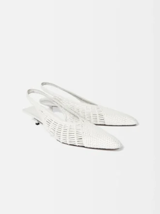 Die niedrigen Cubisto Banane Gewebte Banane-Slingbacks