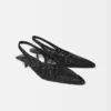Die niedrigen Cubisto Banane Gewebte Banane-Slingbacks