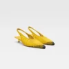 Die niedrigen Cubisto Banane Gewebte Banane-Slingbacks