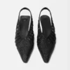 Die niedrigen Cubisto Banane Gewebte Banane-Slingbacks