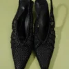 Die niedrigen Cubisto Banane Gewebte Banane-Slingbacks