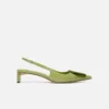 Die niedrigen Duelo-Slingbacks Runde und eckige Kitten Heels