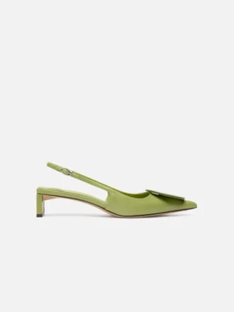 Die niedrigen Duelo-Slingbacks Runde und eckige Kitten Heels