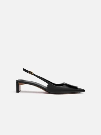 Die niedrigen Duelo-Slingbacks Runde und eckige Kitten Heels