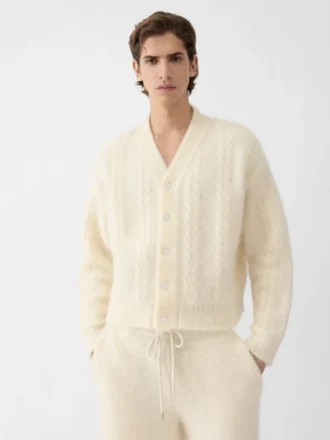 Die Nuvola-Strickjacke Mohair-Strickjacke mit Knöpfen