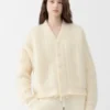 Die Nuvola-Strickjacke Mohair-Strickjacke mit Knöpfen