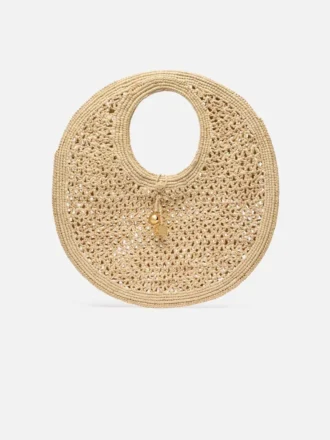 Die runde Tasche Spiaggia Rundtasche aus Raffia
