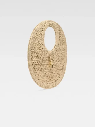Die runde Tasche Spiaggia Rundtasche aus Raffia