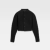 Die Scala-Strickjacke Strickjacke mit hohem Kragen