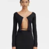 La maille Pralù longue Nahtloser Cardigan mit Charm-Logo
