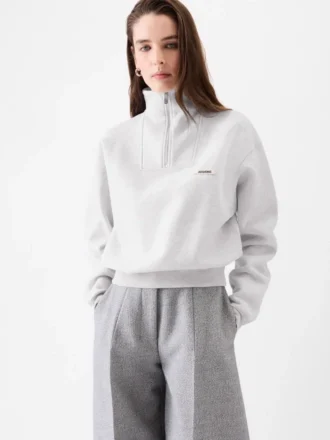 The Gros Grain Sweatshirt mit Rollkragen und Reißverschluss Sweatshirt mit Reißverschluss