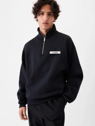 The Gros Grain Sweatshirt mit Rollkragen und Reißverschluss Sweatshirt mit Reißverschluss