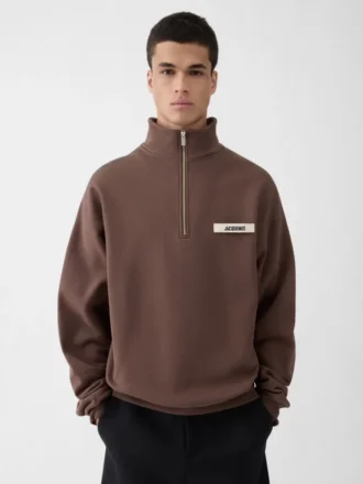 The Gros Grain Sweatshirt mit Rollkragen und Reißverschluss Sweatshirt mit Reißverschluss